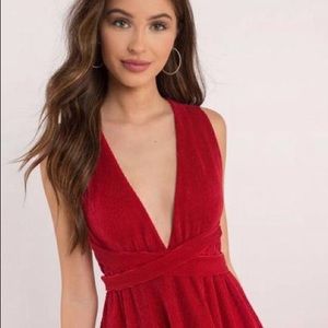 Tobi red wrap mini dress! Size M. Worn once!
